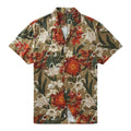 Vintage Floral Tropical Print Casual Button-Up Summer Shirt