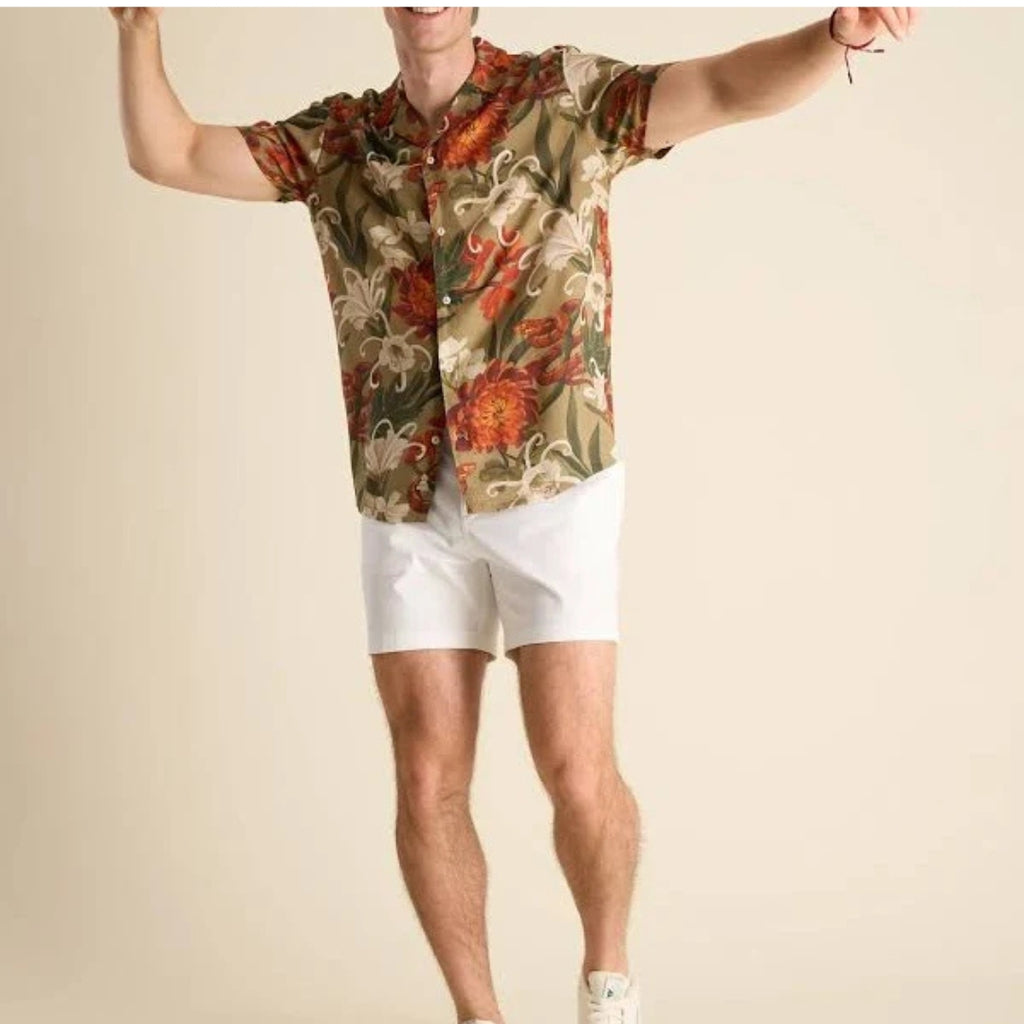 Vintage Floral Tropical Print Casual Button-Up Summer Shirt