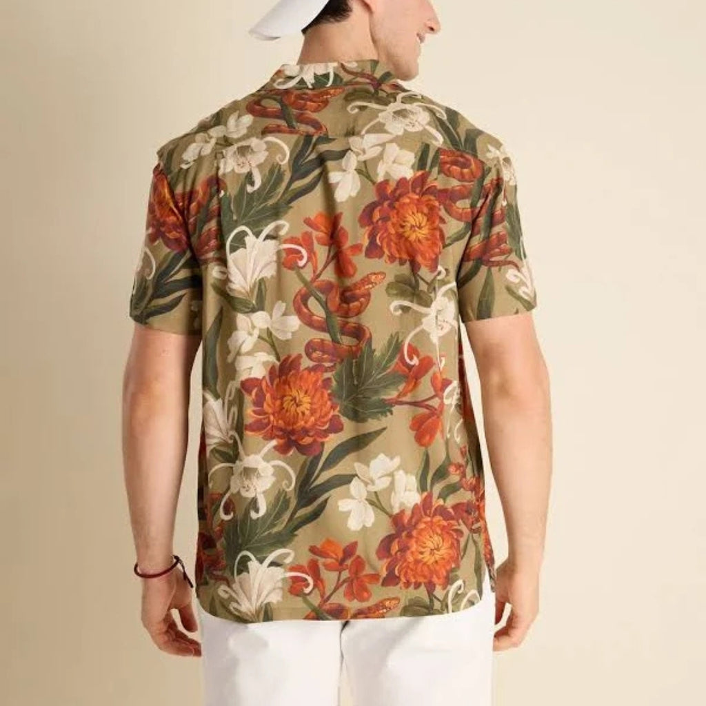 Vintage Floral Tropical Print Casual Button-Up Summer Shirt