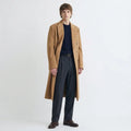 Classic Camel Double-Breasted Long Wool Winter Overcoat Men
