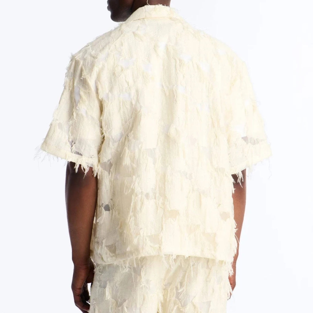 Luxury Ivory Textured Two-Piece Casual Summer Set Men